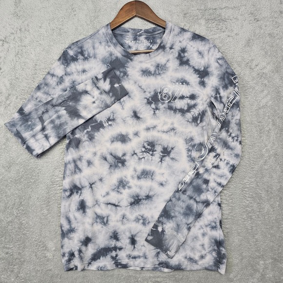 Aeropostale Other - Aeropostale Mens Medium Grey Tie Dye Long Sleeve Graphic Tee Aero 87 New‎ York